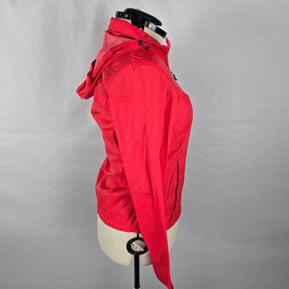 Columbia Light Rain Jacket Women's M Red Omni Shield Full Zip Up Hooded Pockets - Picture 14 of 16